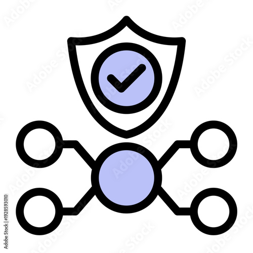 Electronic protection methods for computers, networks, and data from unauthorized access (Outline Color Lineal Style)