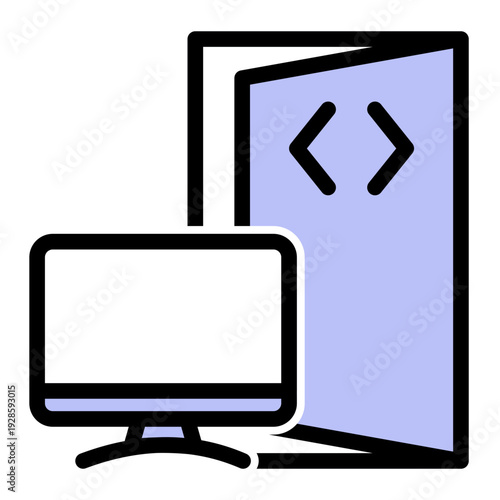 Hidden method bypassing normal authentication to gain unauthorized system access (Outline Color Lineal Style)