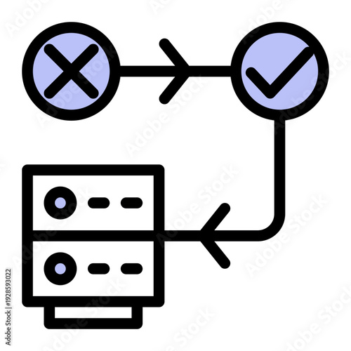 Cyberattack redirecting traffic by corrupting the domain name system cache (Outline Color Lineal Style)
