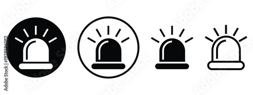 Siren sign symbol icon set