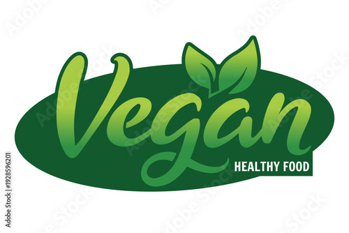 Vegan typography logo design for food label