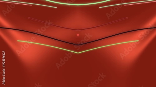 Red Metallic Curve Motion Background
