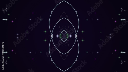Symmetrical Neon Geometry Motion Background

