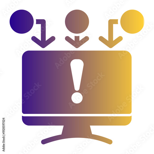 Attempt to disrupt normal traffic by overwhelming target with flood of internet traffic (Solid Gradient Style)