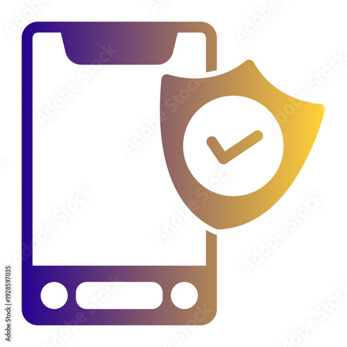 Protection of smartphones, tablets, and laptops from digital threats and risks (Solid Gradient Style)