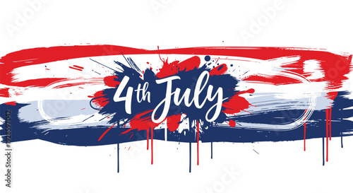 4th July brush stroke banner