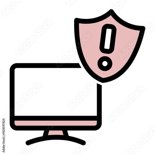 Potential for loss, damage, or destruction of assets due to a threat (Solid Color Lineal Style)