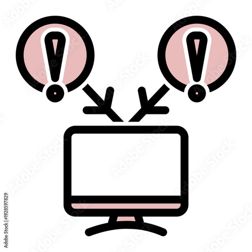 Deliberate exploitation of computer systems, networks, or devices by malicious actors (Solid Color Lineal Style)