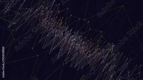 Dark Wireframe Wave Motion Background
