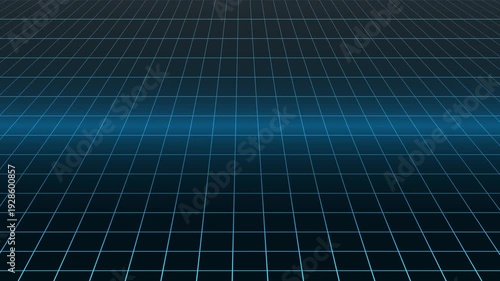 Abstract Blue Grid Horizon Background Animation