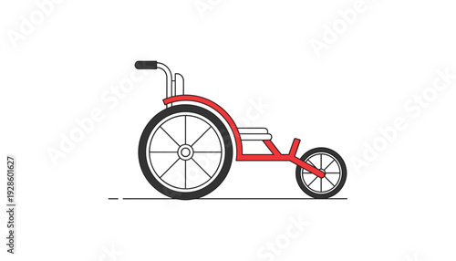 Modern red tricycle for kids with big wheel
