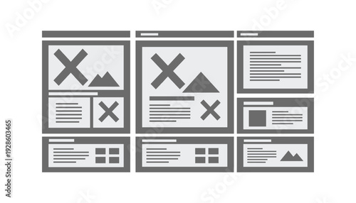 Collection of modern web page templates with various layouts