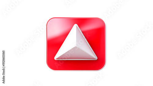 Free Download Red square icon with white triangular play button on transparent background - GFXLoad