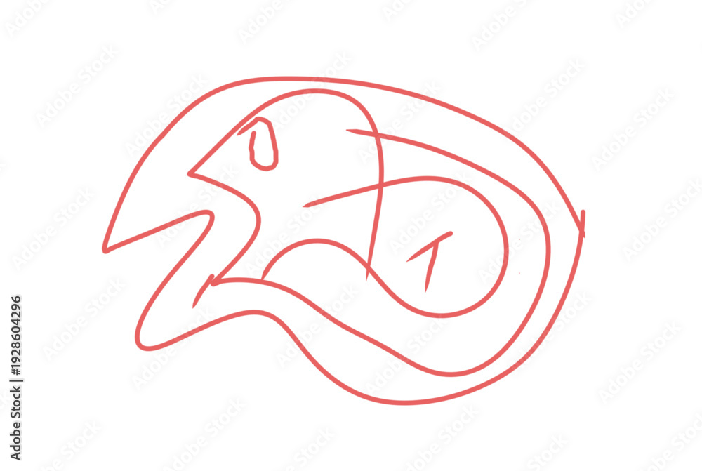 Obraz premium Minimalist snake icon