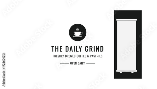 Coffee shop sign template for The Daily Grind banner