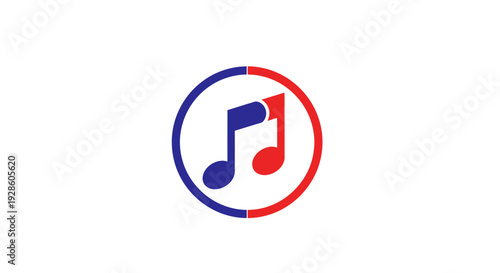 Abstract music notes in a circular frame