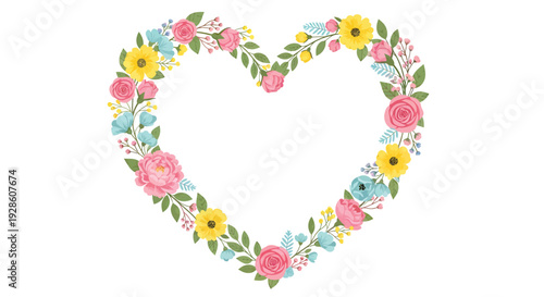 Heart shaped floral wreath