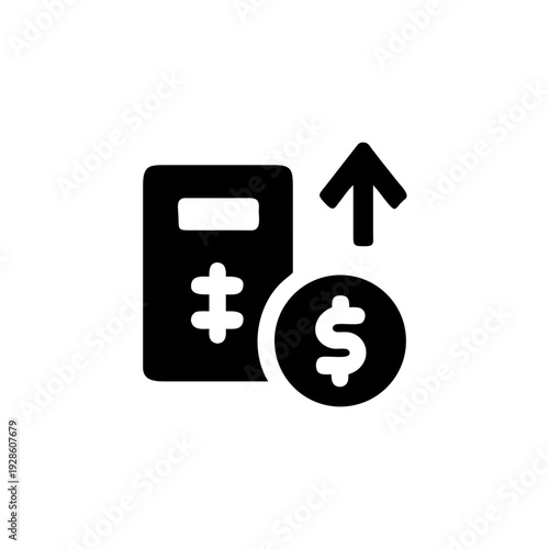 Income analysis icon with calculator representing finance tracking Vector illustration