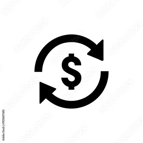 Income recycle symbol representing money flow and sustainable finance Vector illustration