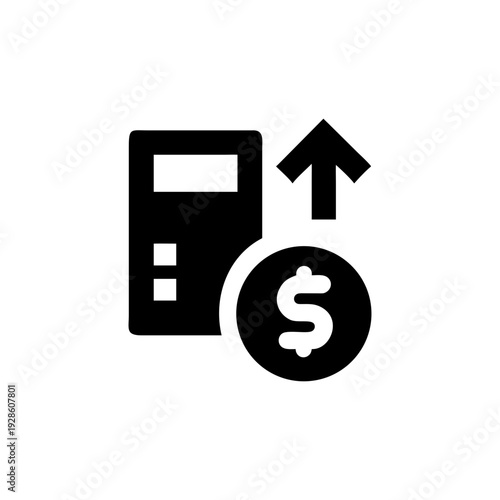 Business finance pictogram with calculator and monetary elements Vector illustration
