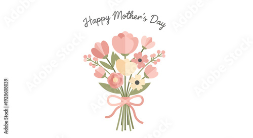 Mother's Day floral bouquet vector
