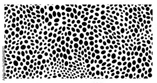 Abstract Organic Dot Pattern Background Vector, Hand Drawn Pebble Texture, Minimalist Black and White Spotted Graphic Illustration