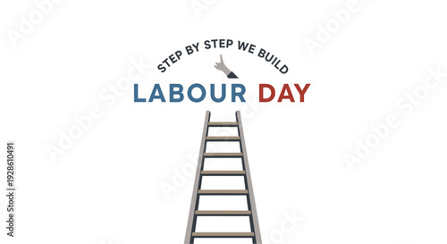 Labour Day ladder icon with hammer