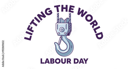 Labour Day logo with hook and text