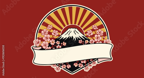 Classic Mount Fuji Sunrise Badge