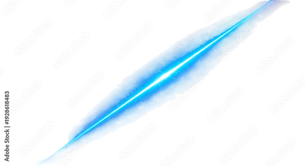Fototapeta premium Vibrant blue light beam against on a transparent background