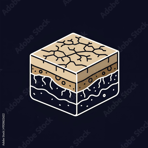 Chocolate Bar with Blue Wave Pattern Vector