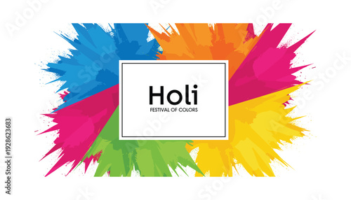 Vibrant Holi festival celebration with colorful paint splashes