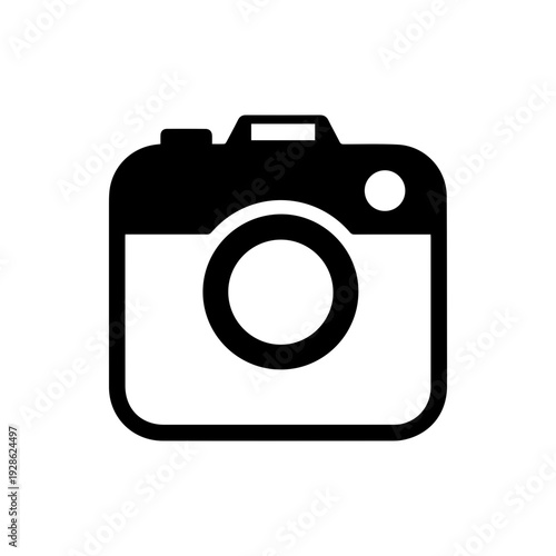 Instagram camera minimal outline symbol for sharing photos online Vector illustration
