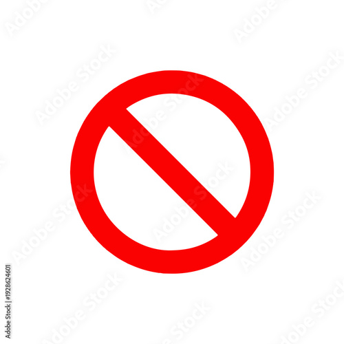 No symbol circle with diagonal slash prohibition warning sign Vector illustration
