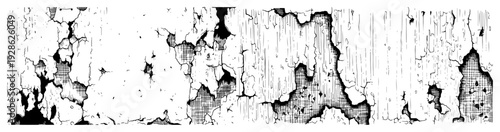 Grunge texture of peeling paint on an old weathered wall surface