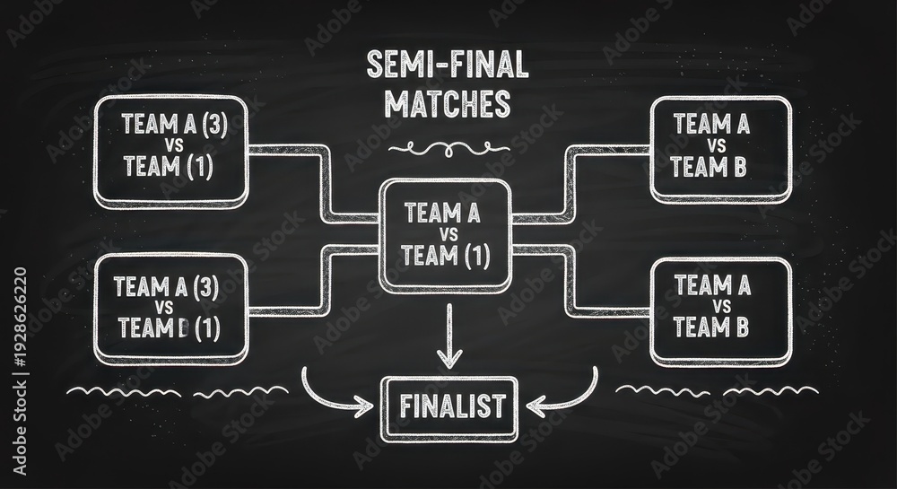 Fototapeta premium Semi-Final Matches - Team A vs Team B in Tournament.