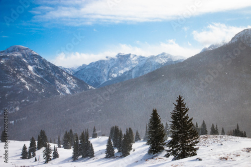 Blustery Snowy Mountaintops