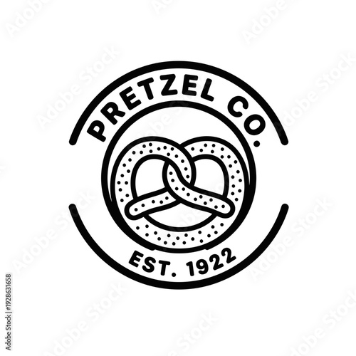 Retro Pretzel Co. Logo with Vintage Style and Established Date