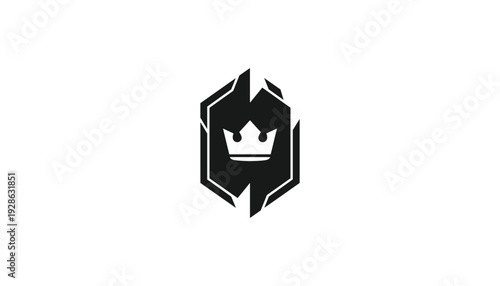 Modern crown logo design with sleek shield and sharp lines