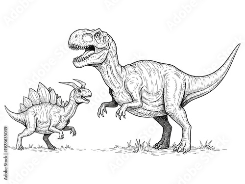 dinosaur drawing vector
