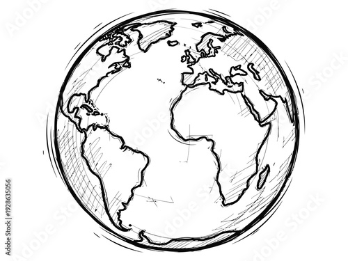 Earth sketch drawing Vector