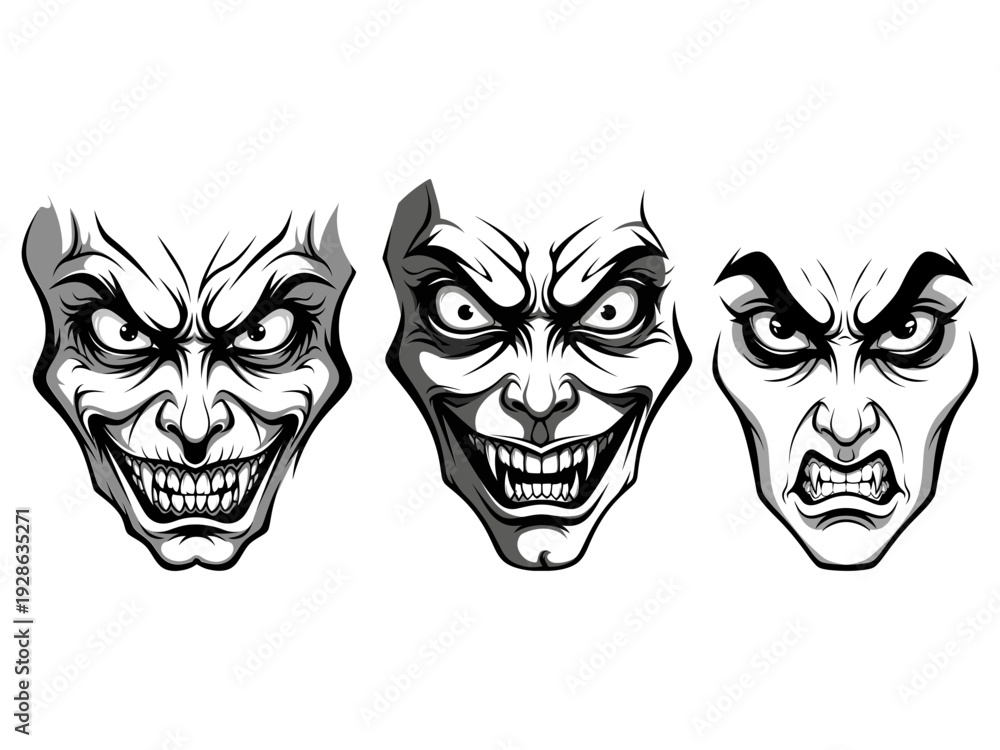 Obraz premium Scary face vector design