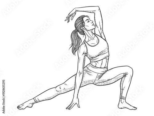 Sporty woman doing yoga vector