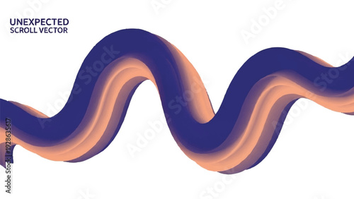 Abstract iridescent liquid flow vector graphic with swirling purple and teal hues and glossy texture