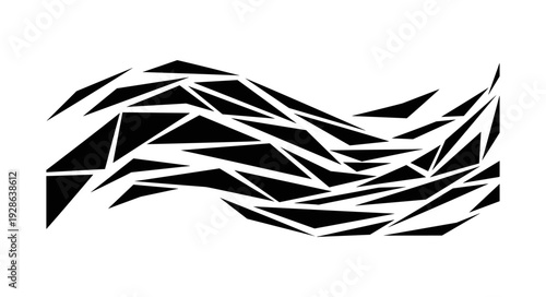 Geometric abstract black polygonal wave pattern