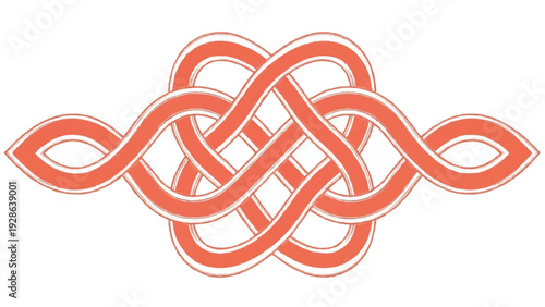 Abstract Intertwined Celtic Knot Design with Elegant Curved Lines and Repeating Patterns for Decorative Emblem