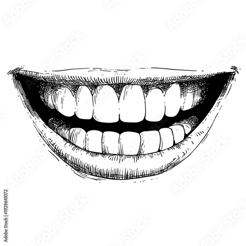 Shadowy monster jaws emerging from deep darkness, ideal for horror, thriller, and supernatural-themed graphic design projects.