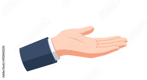 Open hand image, photography, gesture of giving, offering, or receiving, isolated on white, studio shot, concept.