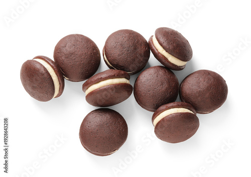 Fotografie Delicious whoopie pies isolated on white background