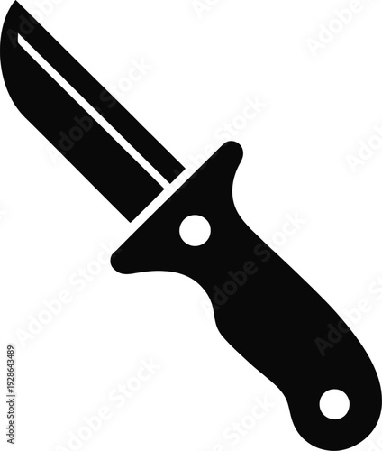 Fixed Blade Knife Silhouette for Outdoor Survival and Camping Gear Illustrations